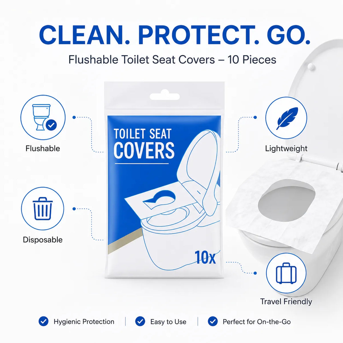 Flushable Toilet Seat Cover (10 Pieces)