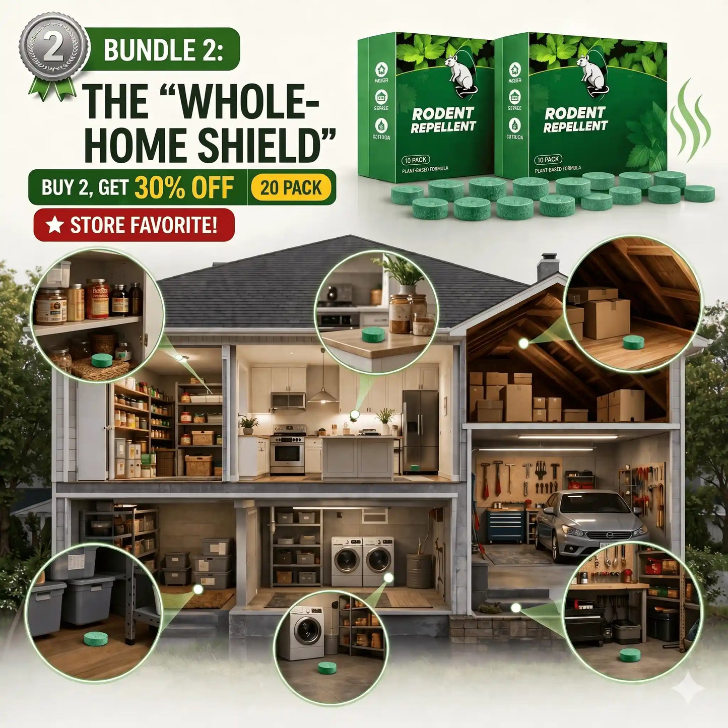🔥FREE DELIVERY TODAY 🟢 Natural Peppermint Rodent Repellent Tablets