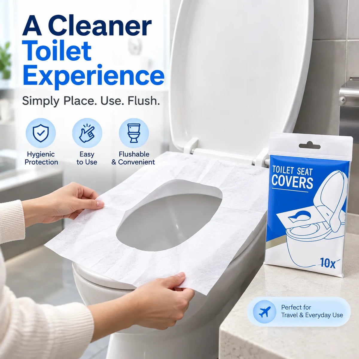 Flushable Toilet Seat Cover (10 Pieces)