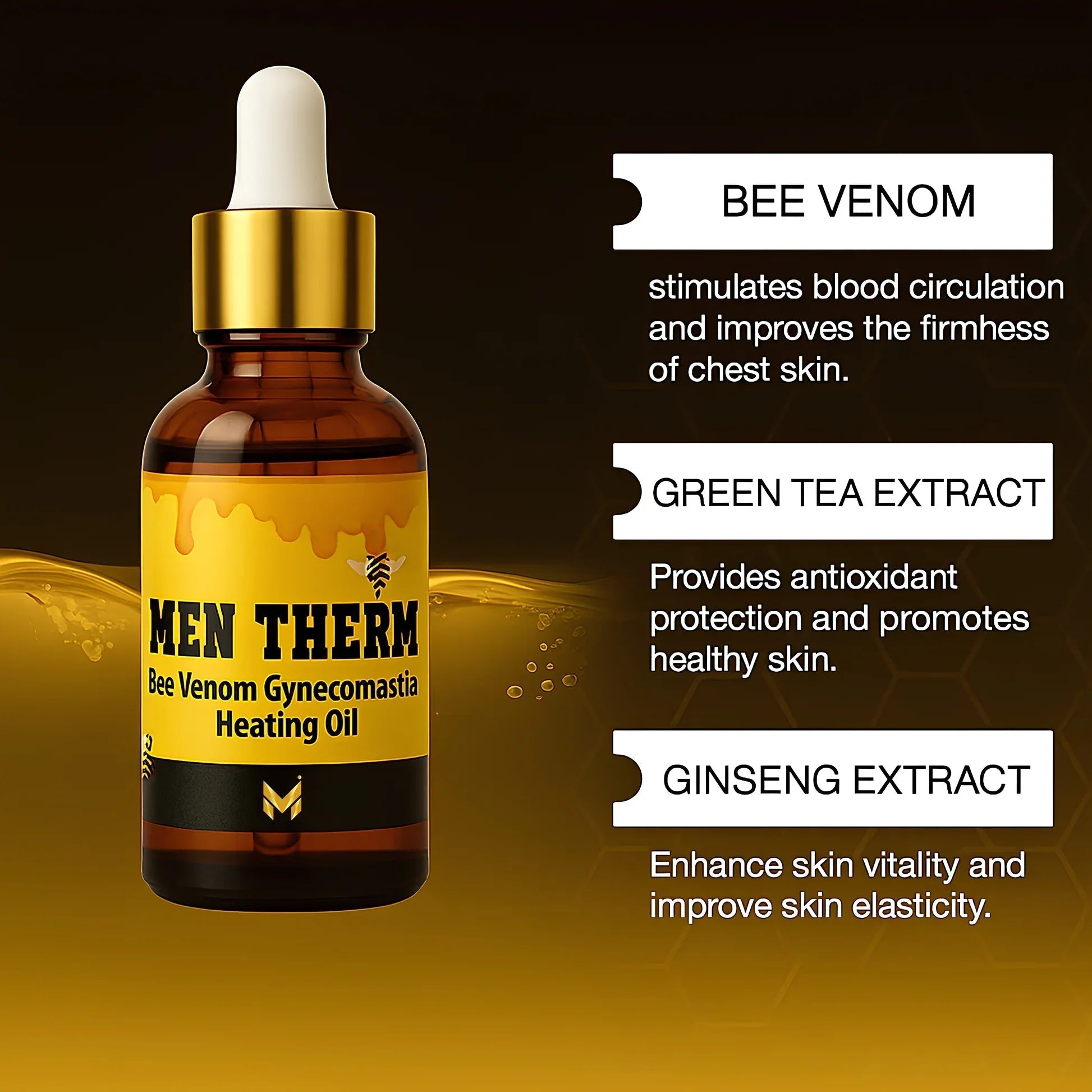 Chest Fat Bee Venom Gynecomastia Heating Oil - Ummati_Essentials