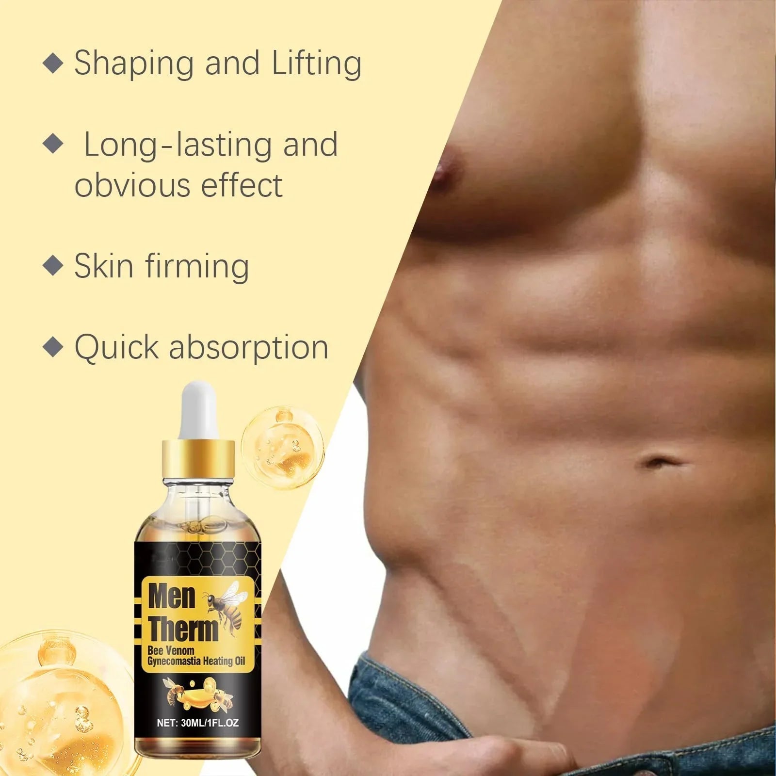 Chest Fat Bee Venom Gynecomastia Heating Oil - Ummati_Essentials