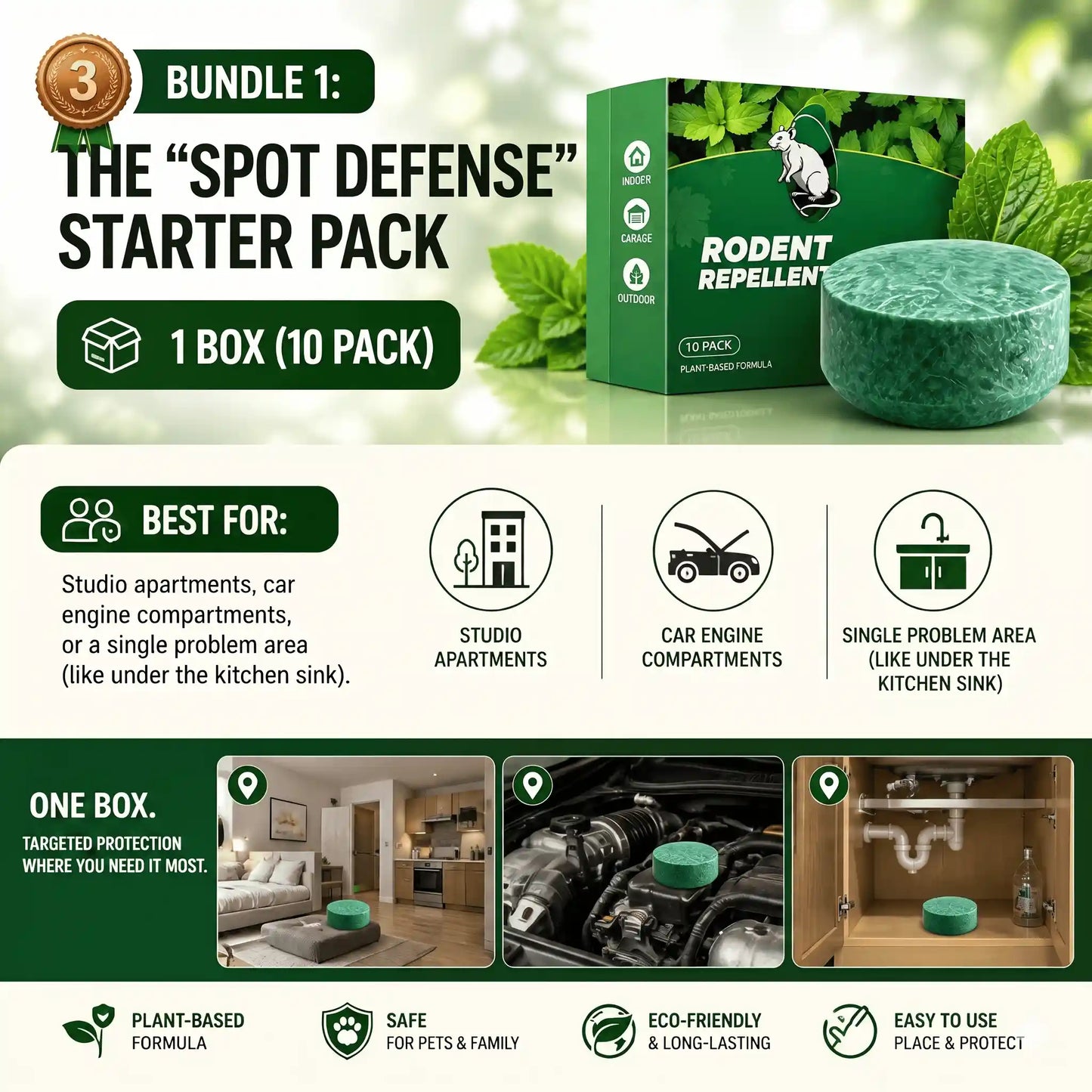 🔥FREE DELIVERY TODAY 🟢 Natural Peppermint Rodent Repellent Tablets